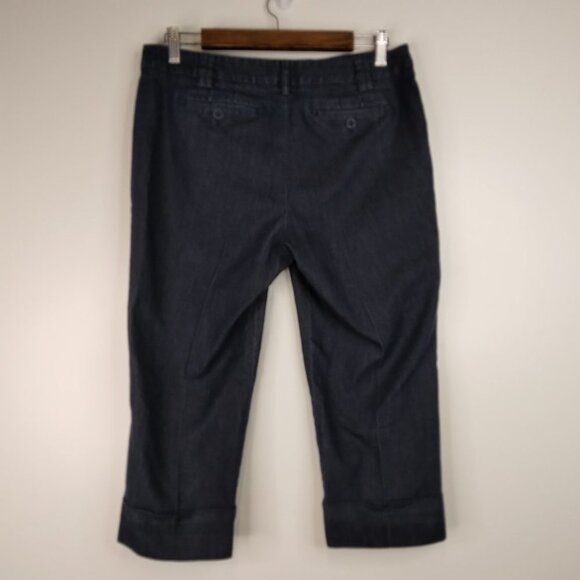 LOFT Petites Dark Wash ANN Cuffed Capri Size 10P - Picture 7 of 11
